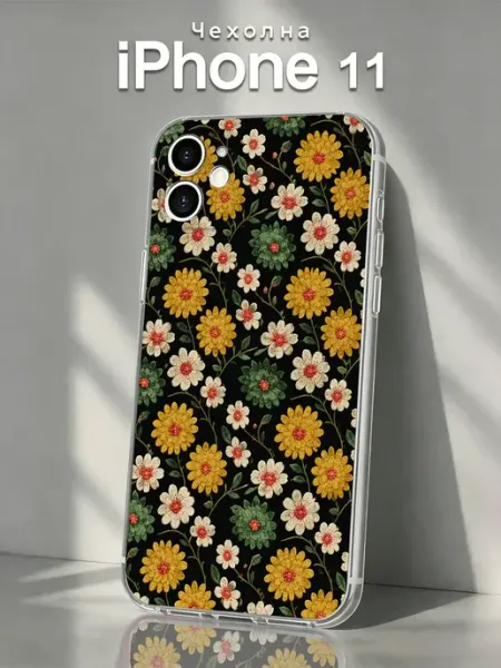 Чехол TPU для iPhone 11 с цветочным узором