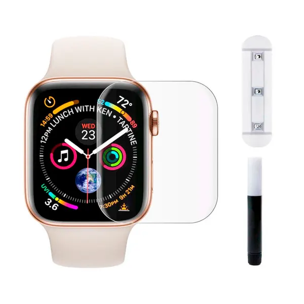 Защитное стекло на Apple Watch, 44mm, ультрафиолет, прозрачное, X-CASE