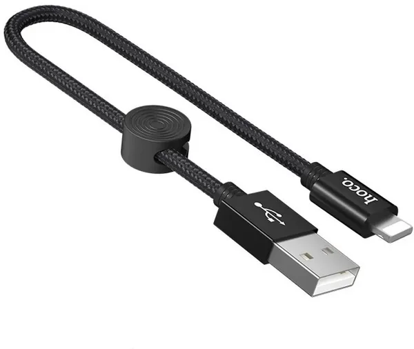 Кабель для зарядки телефона USB - Apple 8 pin, HOCO X35 Premium, 0.25 м, 2.4A, чёрный.