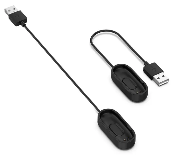 Зарядное устройство прищепка для умных смарт часов Xiaomi Mi Band 4 / USB Кабель для зарядки фитнес-браслета Сяоми Ми Бэнд 4, Черный