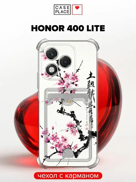Чехол на Honor 400 Lite (Хонор 400 Лайт) с картой и принтом Японская сакура