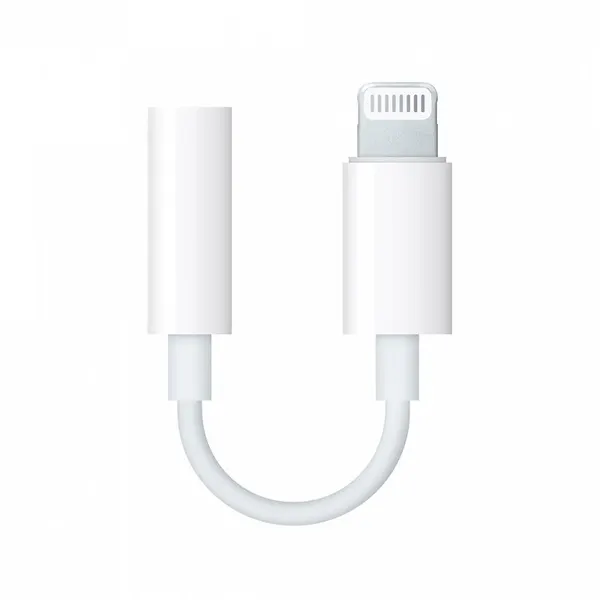 Переходник Lightning to наушники Jack, без bluetooth, музыка, без поддержки разговора, белый