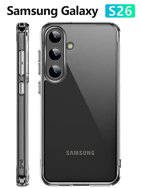 Чехол на Samsung Galaxy S26, тонкий, ударопрочный, из термополиуретана, прозрачный