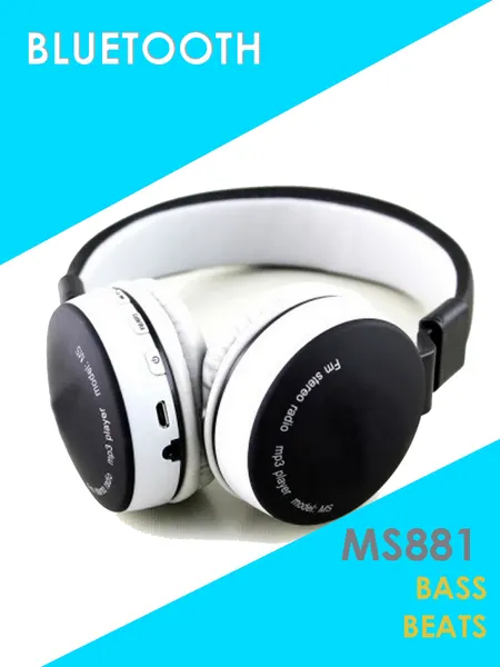 Наушники MS-881, беспроводные, накладные, с регулировкой громкости, Bluetooth