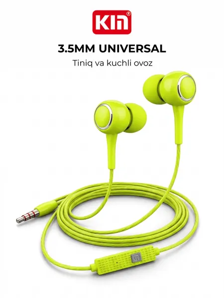 Наушники KIN, K28, с микрофоном, разъем мини-джек 3.5мм, влагозащита IPX4