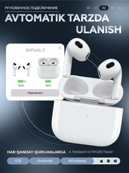 AirPods 3 rd , Беспроводные наушники , DUBAI, copy , для iPhone и Android, Ты мягкий.