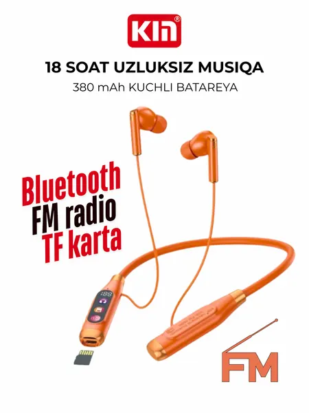Беспроводные наушники KIN KL126 с FM радио, слотом для карты памяти и Bluetooth