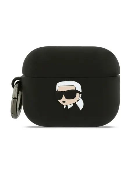 Karl Lagerfeld силиконовый чехол с кольцом для Airpods Pro 3, Silicone case NFT 3D Karl, черный