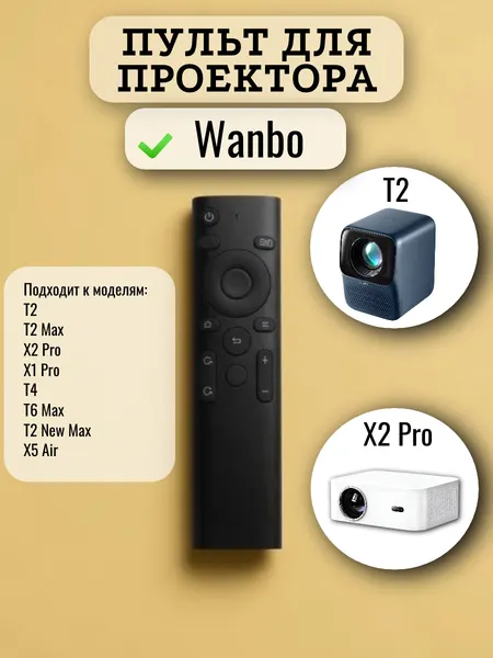 Пульт дистанционного управления Wanbo, для проекторов, Android, черный