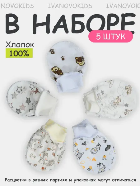 IVANOVO KIDS Комплект антицарапок для малышей 5 шт