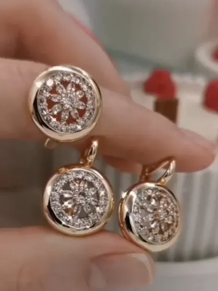Комплект серьги и кольцо с камнями Aliya market