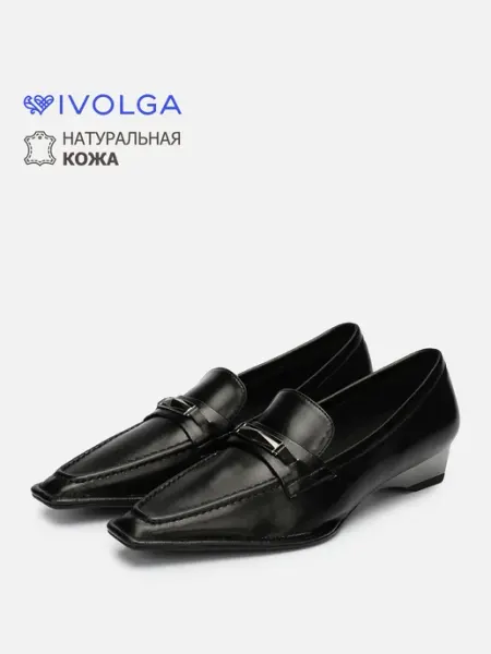 IVOLGA Туфли женские лоферы из натуральной кожи на низком каблуке
