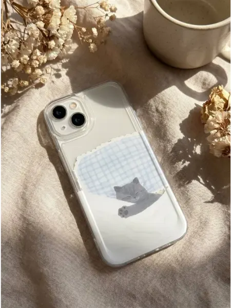Чехол на iPhone 13 спящий кот CaseLove