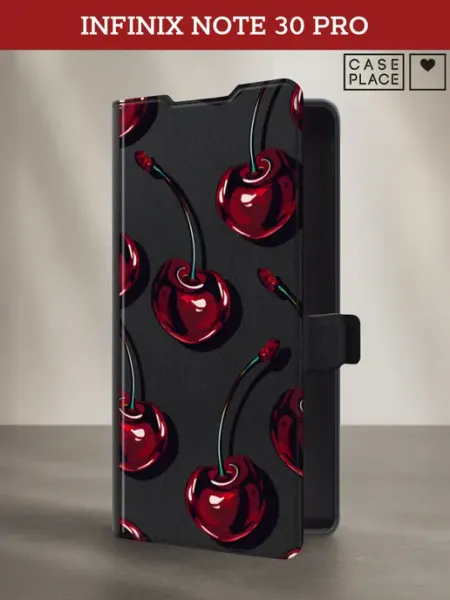 Чехол-книжка на Note 30 Pro с вишней Infinix