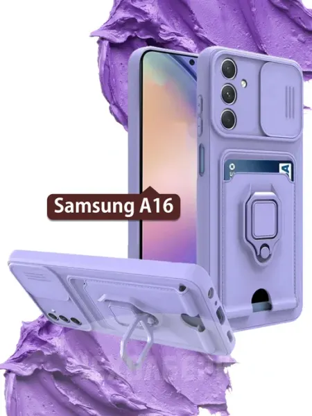 Чехол со шторкой и картхолдером на Samsung Galaxy A16 ЧЕХОЛБЕРИ