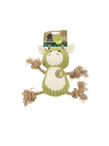 Игрушка мягкая коровка Рози с канатом для собак, 28 см M-PETS