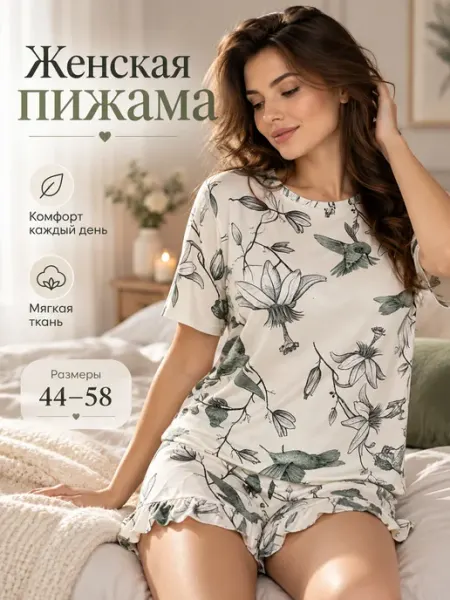 Костюм летний с шортами и футболкой трикотажный