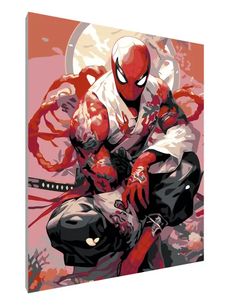 Рисуем с удовольствием Картина по номерам на холсте Spider-Man. Japan. Раскраска
