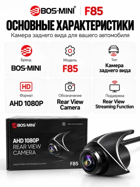 BOS-MINI F85 камера заднего вида AHD 1080P, для автомобиля, Rear View Streaming - Камеры заднего вида