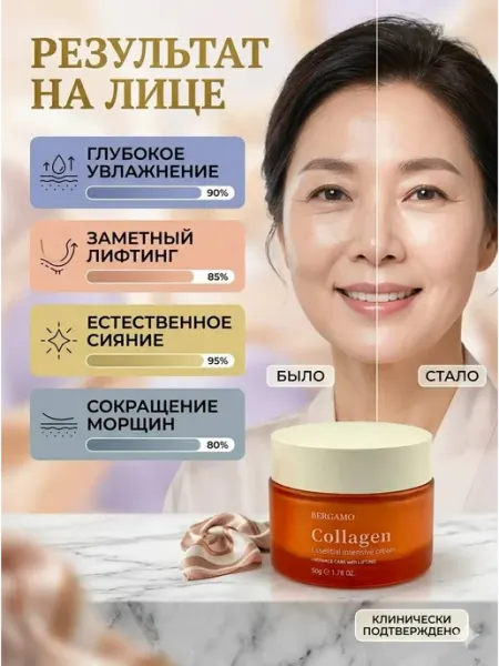 Крем для лица корейский с коллагеном от морщин 35+ 45+ БР97