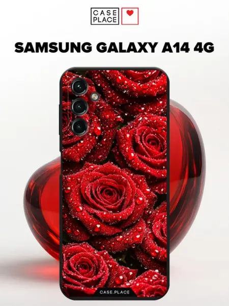 Матовый чехол на A14 4G с розами Samsung