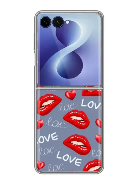 Чехол на Samsung Galaxy Z Flip 8 с принтом Поцелуй KissMyCase