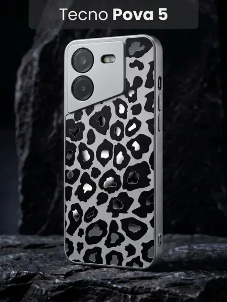 Леопардовый чехол на Tecno Pova 5 РИНОФОН