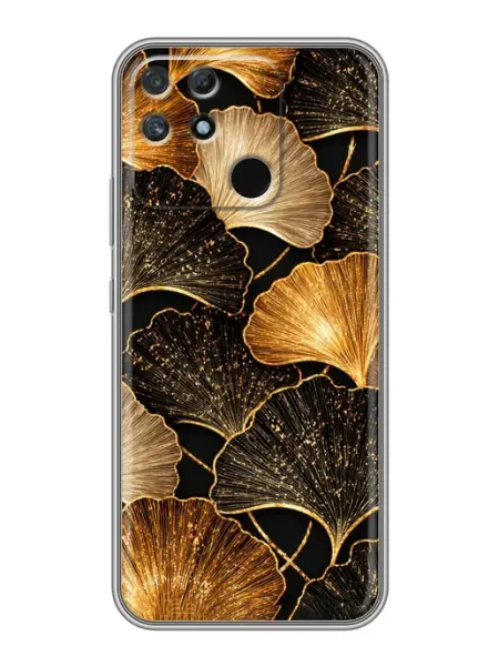 Чехол на Realme Narzo 50A золотые цветы ChesnoCase