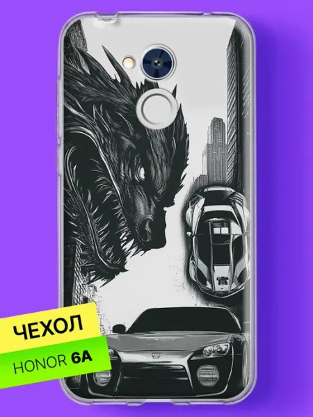 Чехол на 6A с принтом Город и дракон HONOR
