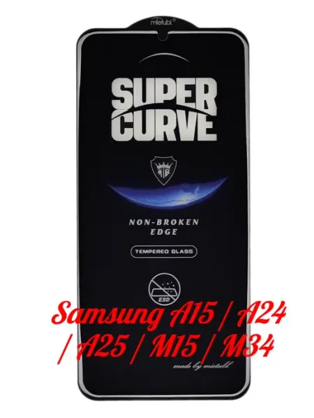 Защитное стекло Super Curve Samsung A15 A24 A25 M15 M34 1шт MIETUBL