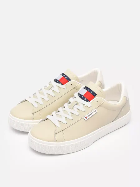 TOMMY JEANS Кеды кожаные с логотипом