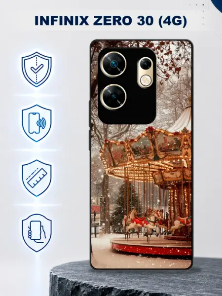 Чехол на Infinix Zero30 4G с принтом карусель зима AlexaShop
