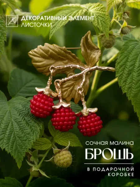 Брошь малина malatau