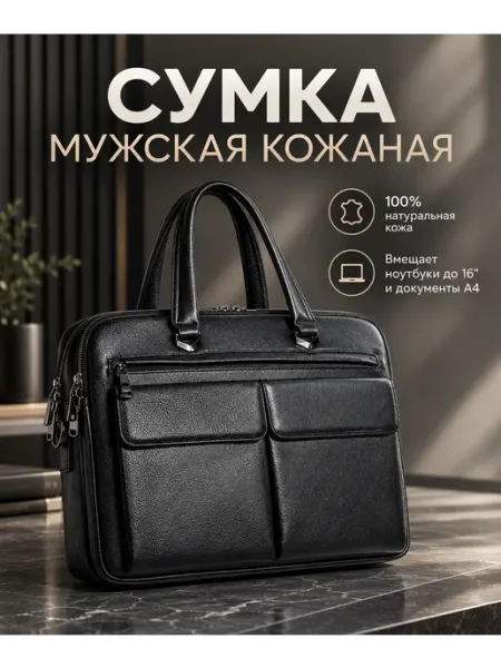 Сумка для ноутбука кожаная