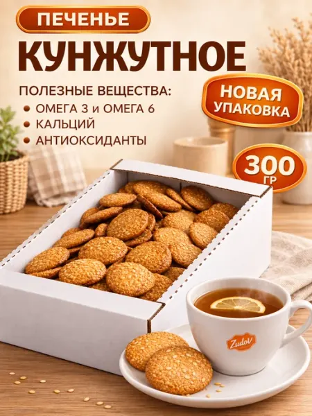 Печенье кунжутное 300 грамм