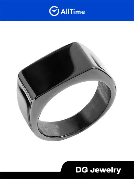 DG Jewelry Печатка стальная бижутерия с черным покрытием