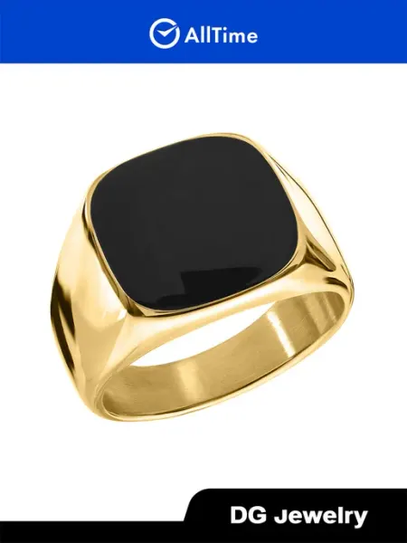DG Jewelry Печатка бижутерия с покрытием и черной эмалью