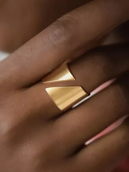 AV Jewelry Store Кольцо широкое разъемное бижутерия безразмерное золото