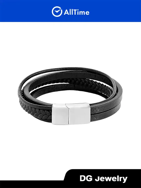 DG Jewelry Браслет на руку кожаный плетеный бижутерия