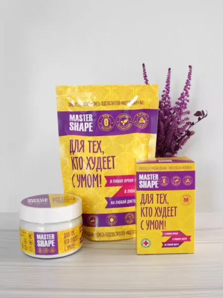 Сахарозаменитель Master Shape 1, в 10 раз слаще сахара, экстракт стевии, 150г - Сахарозаменители