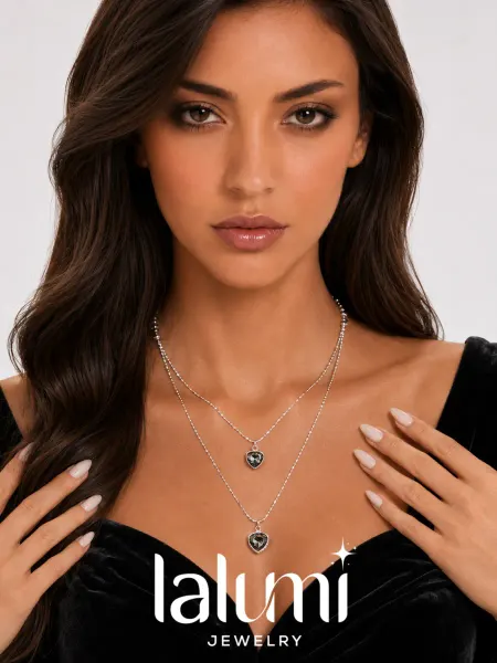 LALUMI jewelry Многослойное колье с кристаллом