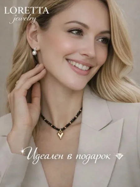 LORETTA Jewelry Чокер на шею с позолоченным ювелирным сердцем