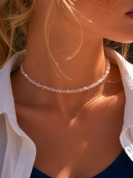 LUXE & JEWELRY Чокер из алмазного стекла на шею бижутерия в подарок