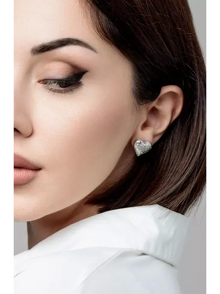 UMI Jewelry Серьги бижутерия сердечки пусеты
