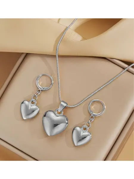 YANDI Jewelry Комплект украшений колье и серьги формы сердца