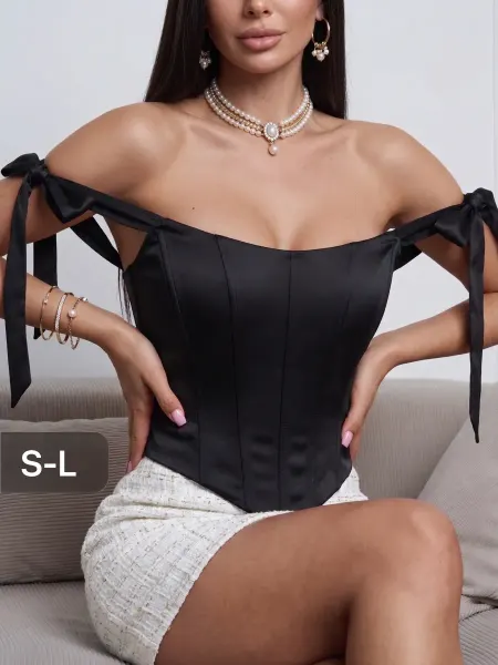 JewelryMeverly Корсет вечерний утягивающий на шнуровке с лямками
