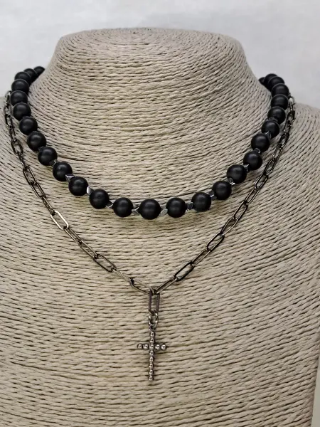 Svetlana Jewerly Колье шунгит с крестиком