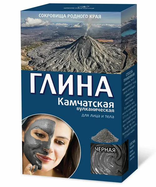 Глина фитокосметик 100г Камчатская Вулкан/Чёрная