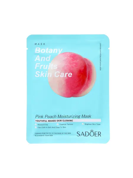 PINK PEACH Moisturizing Facial Mask, Sadoer (розовый персик увлажняющая тканевая маска для лица), 25 г.