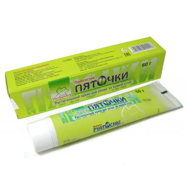 Пяточки Растительный крем для ухода за кожей стоп, Оксфорд (Pyatochki, Herbal Foot Care Cream, Oxford), 60 г.